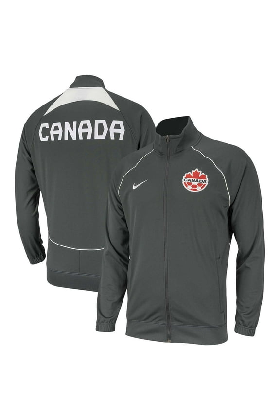 Men's Nike Gray Canada Soccer Anthem Raglan Full-Zip Jacket