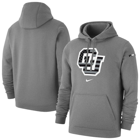 Men's Nike Gray Colorado Buffaloes Coach Prime Veteran's Day Club Fleece Hoodie
