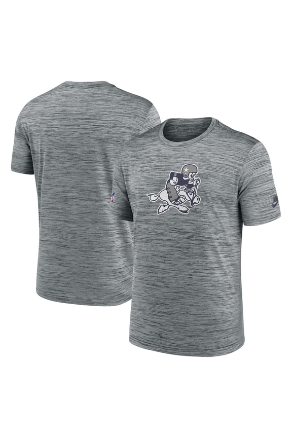 Men's Nike Gray Dallas Cowboys Sideline Velocity Throwback Logo Dri-FIT T-Shirt