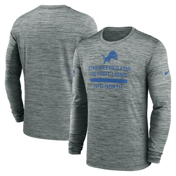 Men's Nike Gray Detroit Lions Sideline Velocity Performance Long Sleeve T-Shirt
