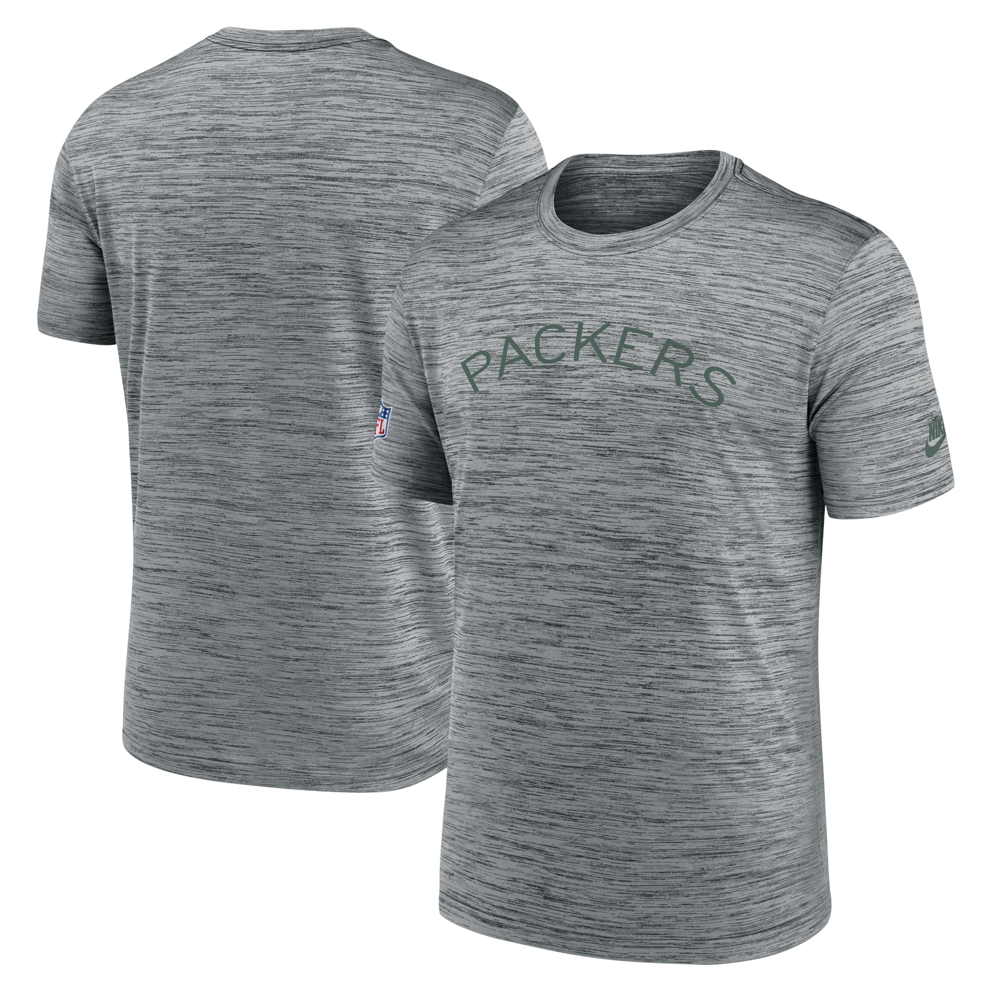 Men's Nike Gray Green Bay Packers Sideline Velocity Throwback Logo ...