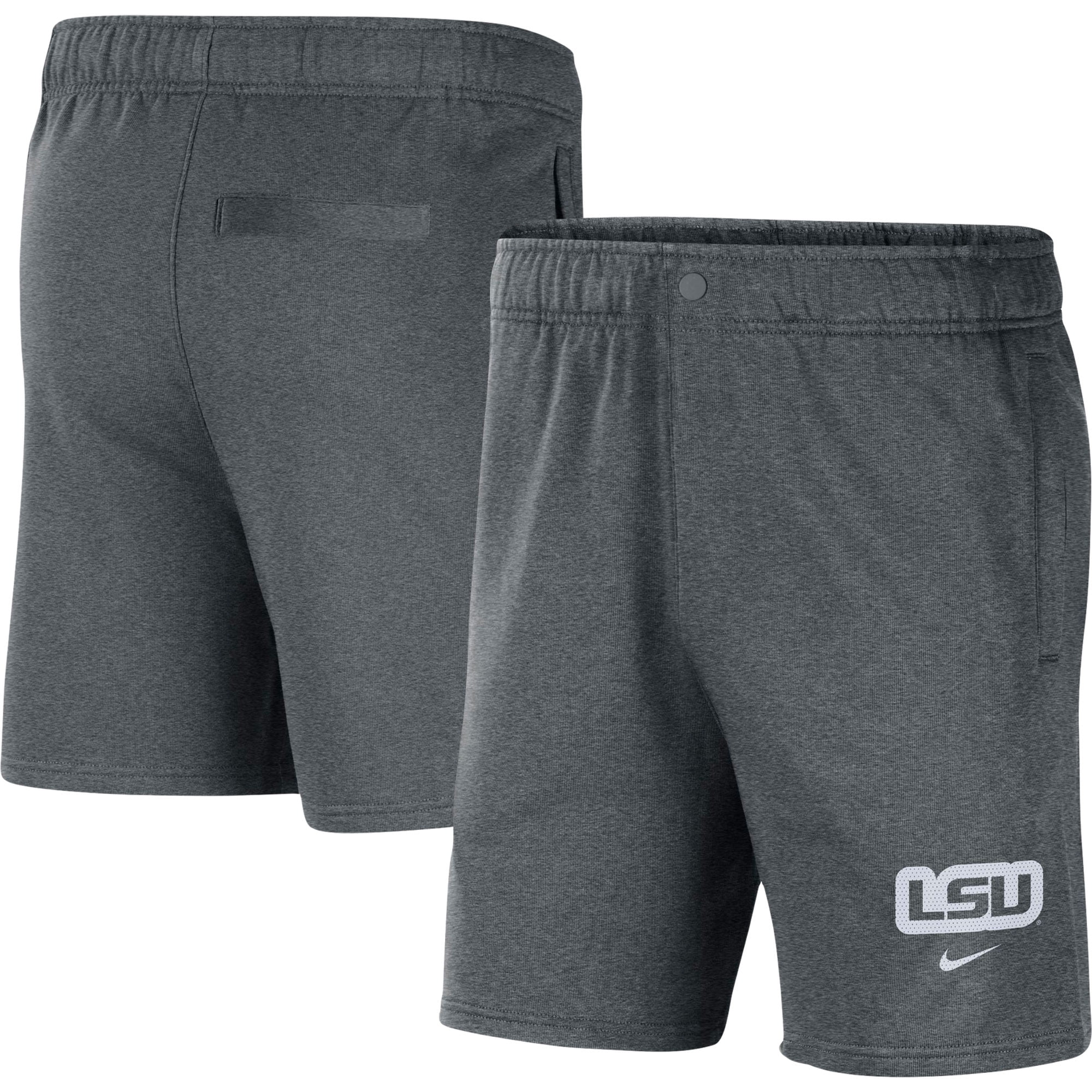 Men s Nike Gray LSU Tigers Fleece Shorts Walmart