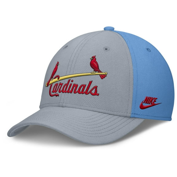 Men's Nike Gray/Light Blue St. Louis Cardinals Rise Swoosh Performance Flex Hat