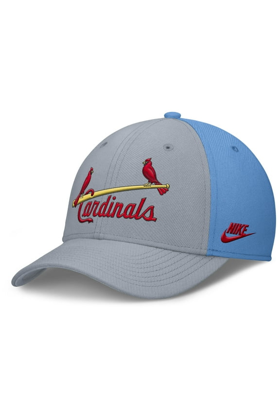 Men's Nike Gray/Light Blue St. Louis Cardinals Rise Swoosh Performance Flex Hat