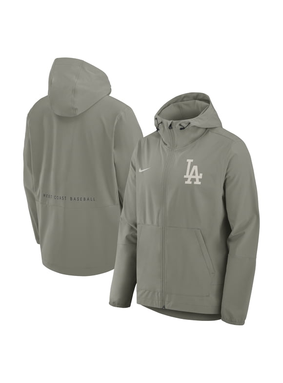 Men's Nike Gray Los Angeles Dodgers Unlimited Packable Full-Zip Hooded Jacket