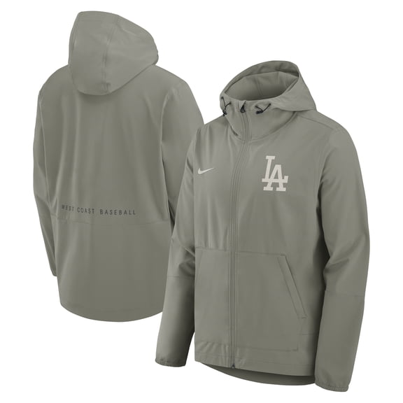 Men's Nike Gray Los Angeles Dodgers Unlimited Packable Full-Zip Hooded Jacket
