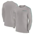 thumbnail image 1 of Men's Nike Gray Miami Dolphins Sideline Coach UV Performance Long Sleeve T-Shirt, 1 of 3