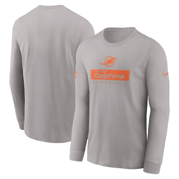 Men's Nike Gray Miami Dolphins Sideline Dri-FIT Long Sleeve T-Shirt
