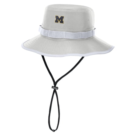 Men's Nike Gray Michigan Wolverines 2025 Sideline Apex Boonie Performance Bucket Hat