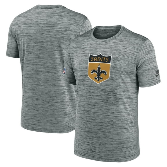 Men's Nike Gray New Orleans Saints Sideline Velocity Throwback Logo Dri-FIT T-Shirt