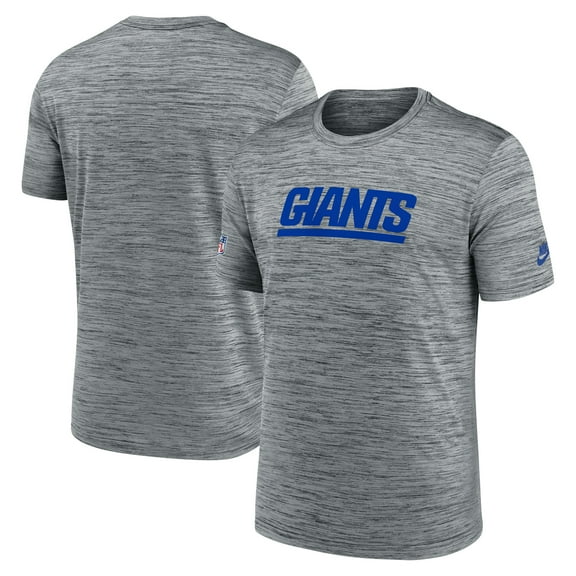 Men's Nike Gray New York Giants Sideline Velocity Throwback Logo Dri-FIT T-Shirt