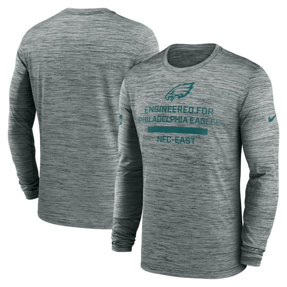 Men's Nike Gray Philadelphia Eagles Sideline Velocity Performance Long Sleeve T-Shirt