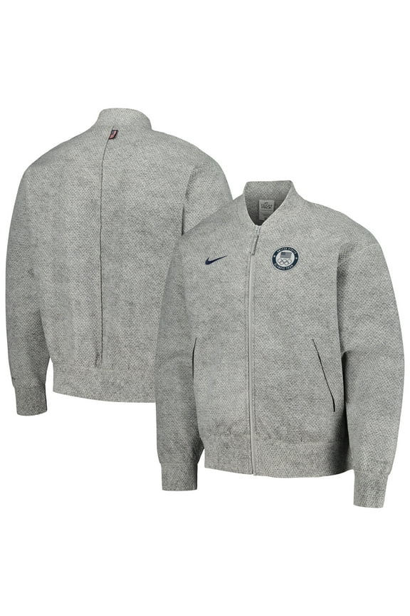 Men's Nike Gray Team USA 2024 Summer Olympics Media Day Look Full-Zip Jacket