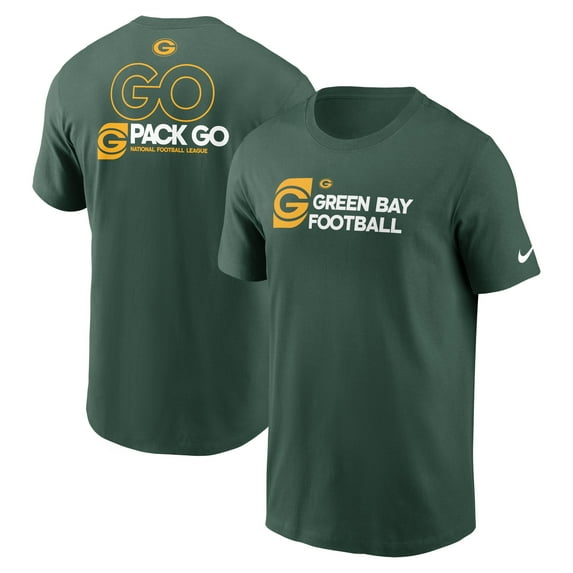 Men's Nike Green Green Bay Packers Outline T-Shirt