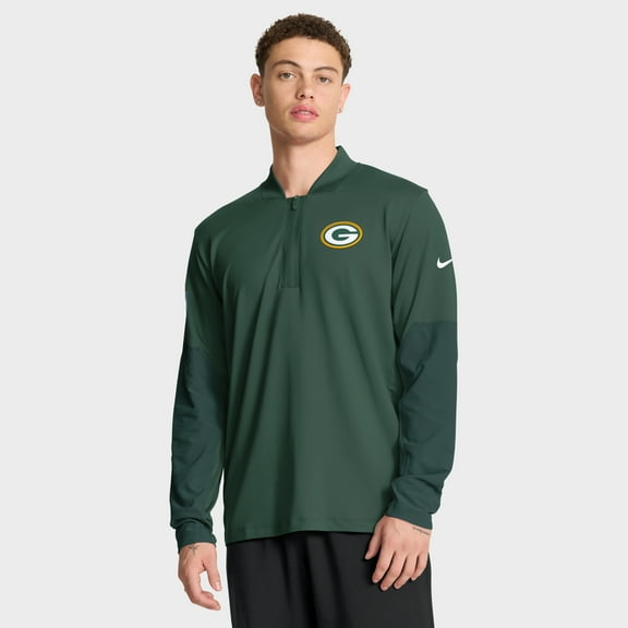 Men's Nike Green Green Bay Packers Sideline Dri-FIT Half-Zip Pullover