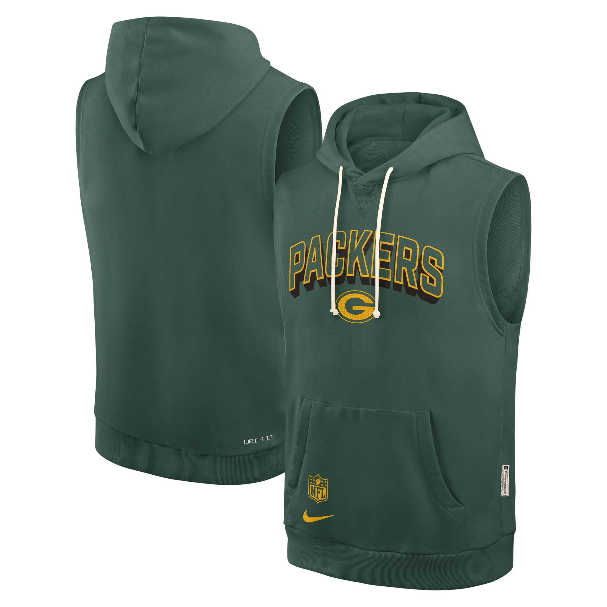 Men's Nike Green Green Bay Packers Sideline Performance Sleeveless Pullover Hoodie - Walmart.com