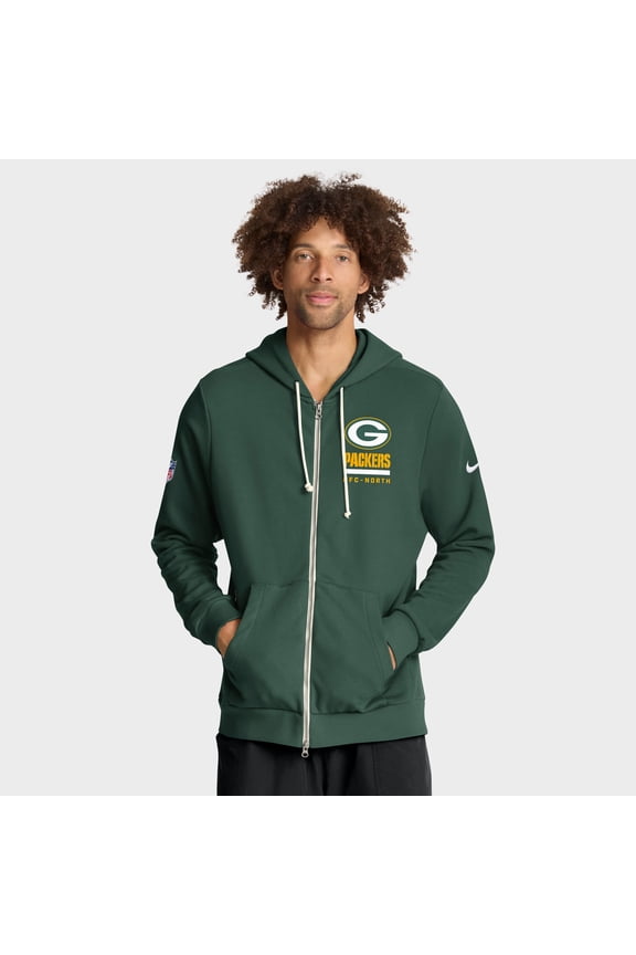 Men's Nike Green Green Bay Packers Sideline Standard Issue Utility Player Dri-FIT Full-Zip Hoodie