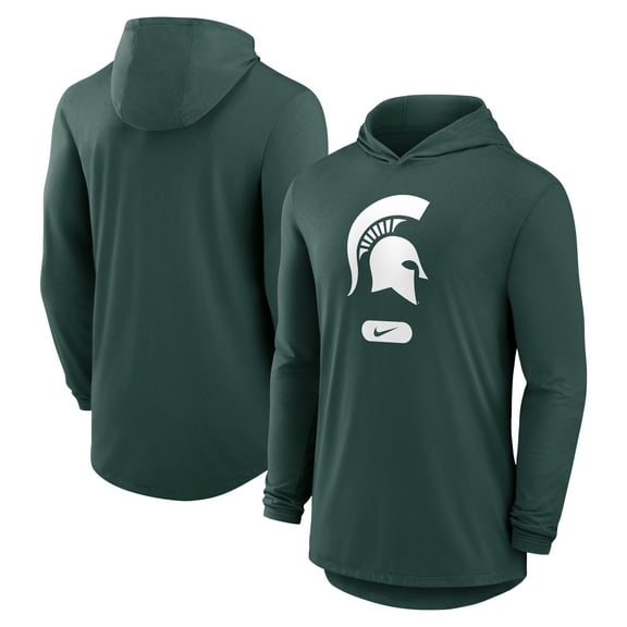 Men's Nike Green Michigan State Spartans Primetime Tri-Blend Dri-FIT Long Sleeve Hoodie T-Shirt