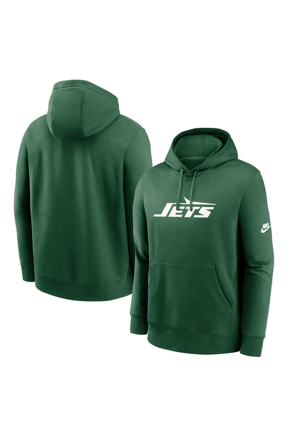 Men's Nike Green New York Jets Rewind Club Logo Pullover Hoodie