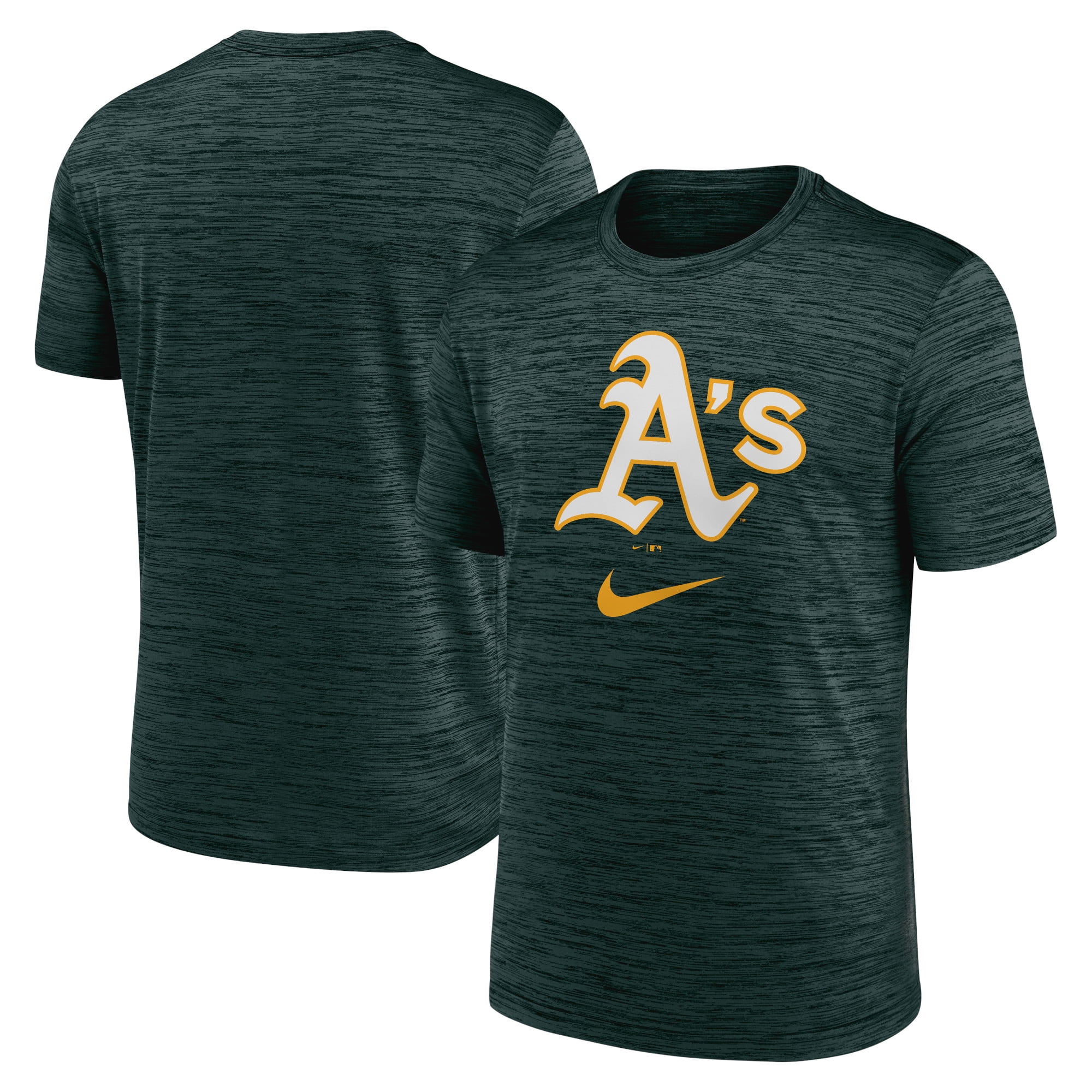 Men s Nike Green Athletics Logo Velocity Performance T Shirt Walmart