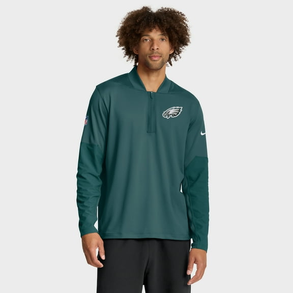 Men's Nike Green Philadelphia Eagles Sideline Dri-FIT Half-Zip Pullover