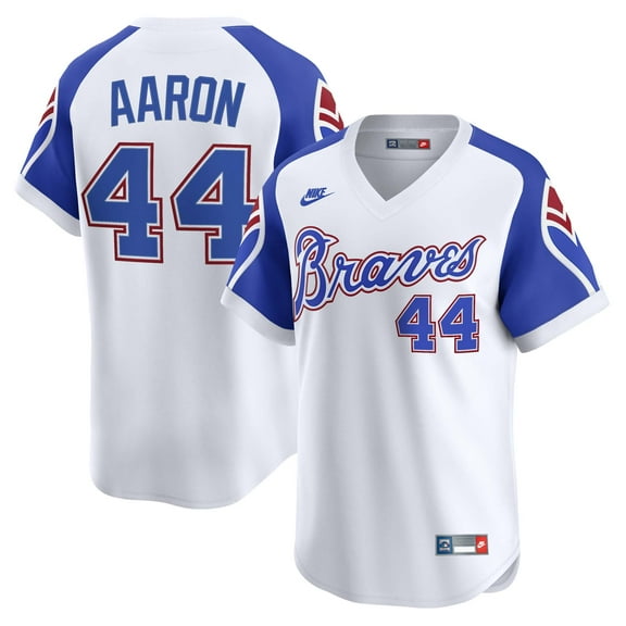 Men's Nike Hank Aaron White Atlanta Braves Throwback Cooperstown Collection Limited Jersey