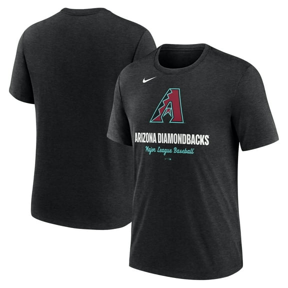 Men's Nike Heather Black Arizona Diamondbacks Logo Tri-Blend T-Shirt