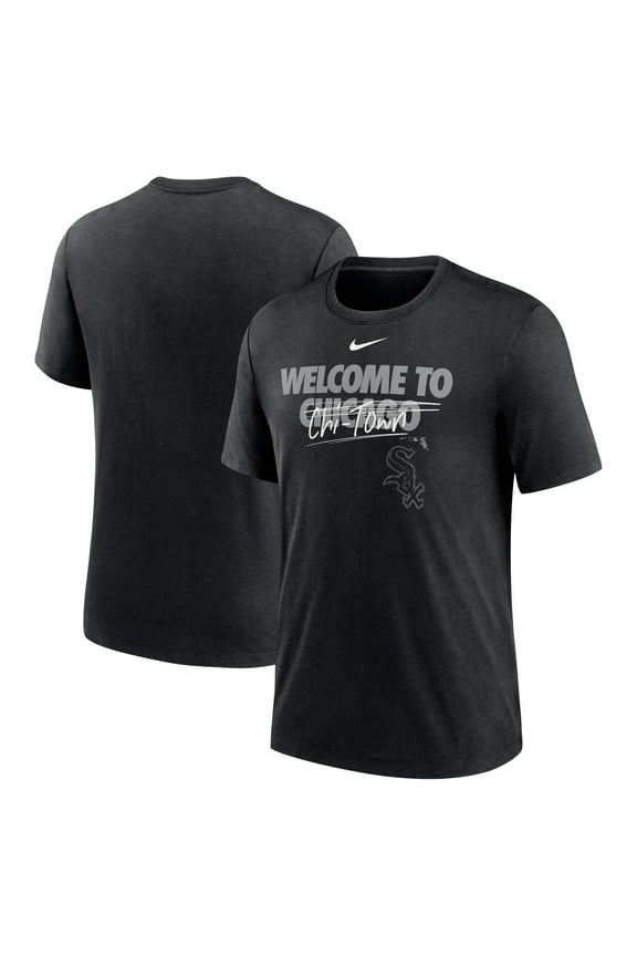 Men's Nike Heather Black Chicago White Sox Home Spin Tri-Blend T-Shirt