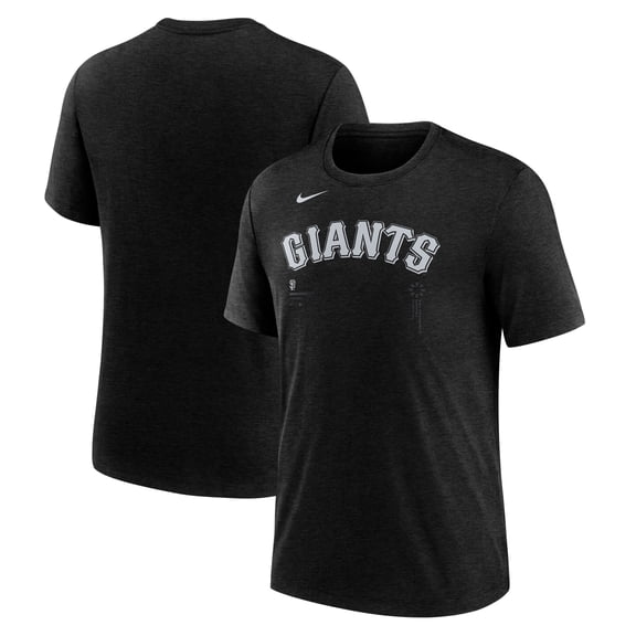 Men's Nike Heather Black San Francisco Giants Wordmark Tri-Blend T-Shirt