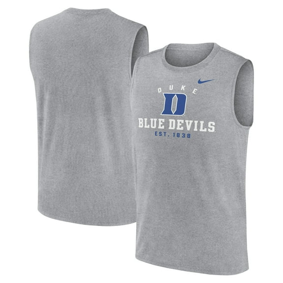 Men's Nike Heather Gray Duke Blue Devils Primetime Legend Dri-FIT Muscle Tank Top