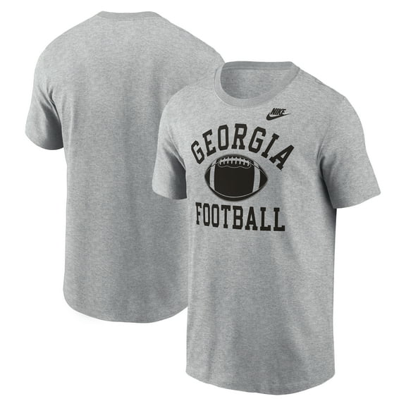Men's Nike Heather Gray Georgia Bulldogs Legacy Football Icon T-Shirt