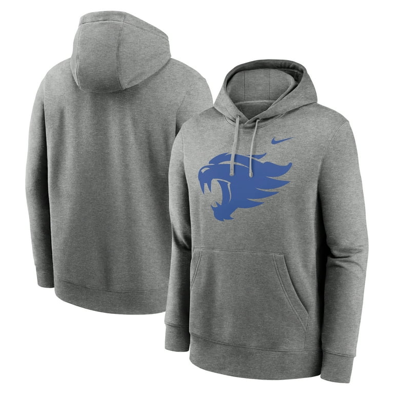 Men s Nike Heather Gray Kentucky Wildcats Primetime Alternate Logo Club Fleece Pullover Hoodie Walmart
