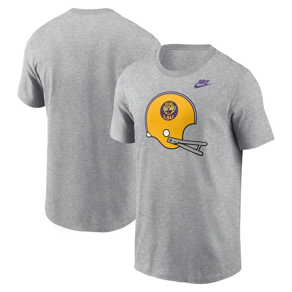 Men's Nike Heather Gray LSU Tigers Legacy Helmet T-Shirt