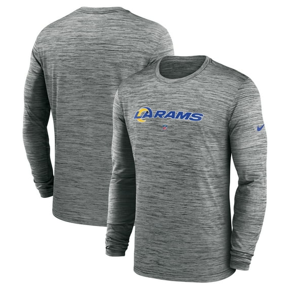 Men's Nike  Heather Gray Los Angeles Rams Sideline Team Velocity Performance Long Sleeve T-Shirt