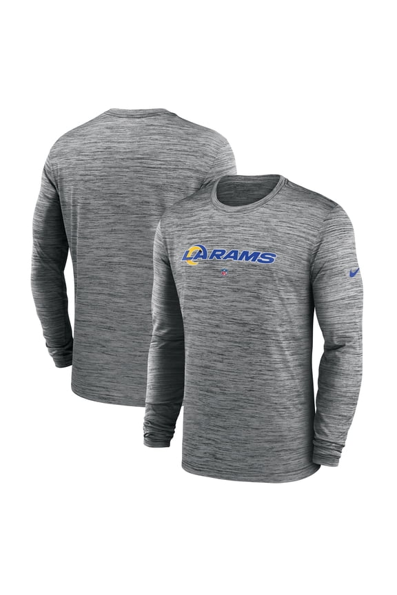 Men's Nike Heather Gray Los Angeles Rams Sideline Team Velocity Performance Long Sleeve T-Shirt