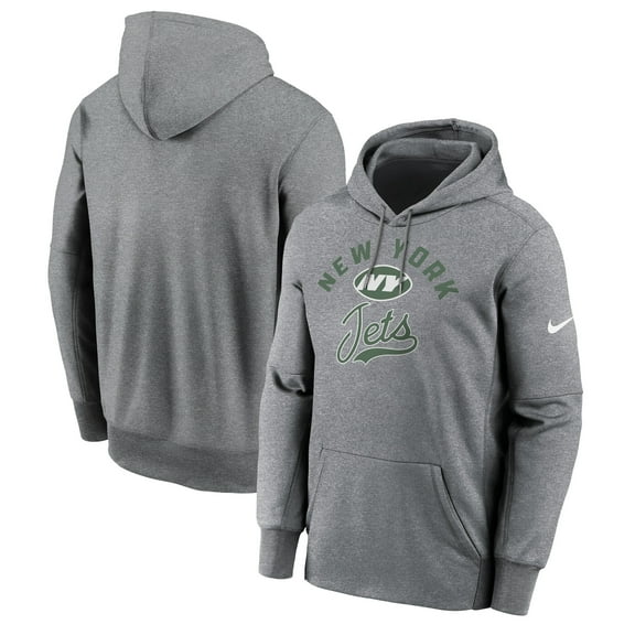 Men's Nike Heather Gray New York Jets Performance Fleece Pullover Hoodie