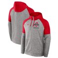 thumbnail image 1 of Men's Nike Heather Gray Ohio State Buckeyes Fitness Raglan-Performance Full-Zip Hoodie, 1 of 3