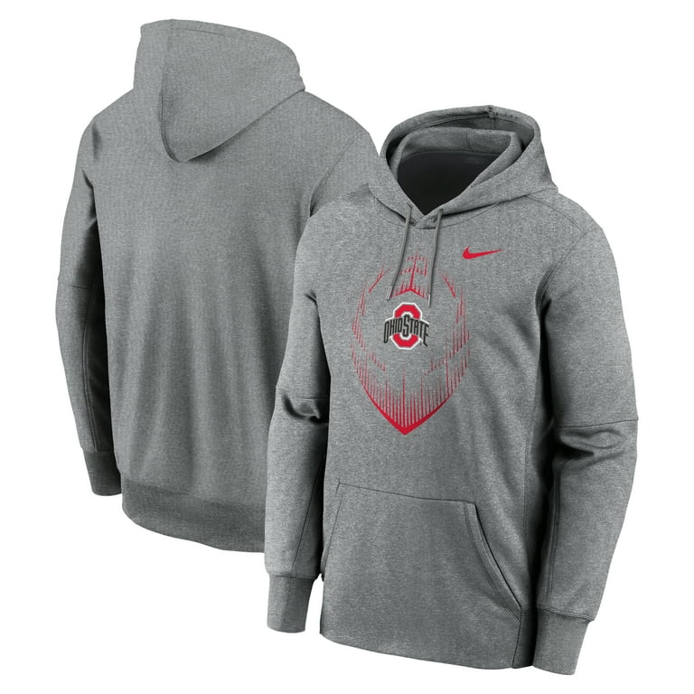 Men s Nike Heather Gray Ohio State Buckeyes Icon Football Performance Pullover Hoodie Walmart