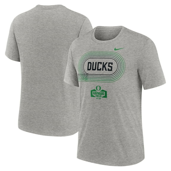 Men's Nike Heather Gray Oregon Ducks Campus Local Tri-Blend T-Shirt