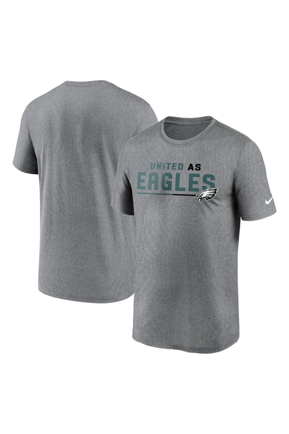 Men's Nike Heather Gray Philadelphia Eagles Legend Team Shoutout Performance T-Shirt