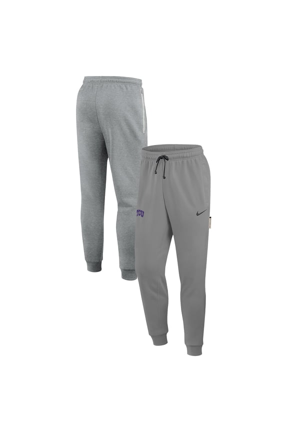Men's Nike Heather Gray TCU Horned Frogs Basketball Practice Dri-FIT Taper Sweatpants
