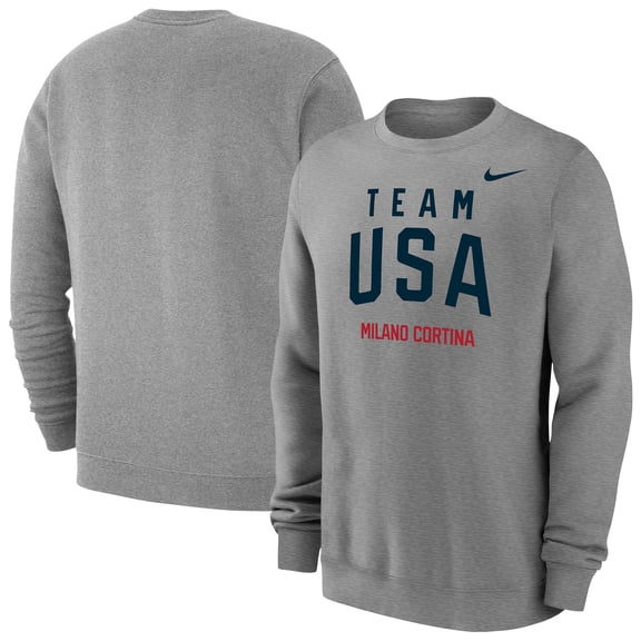 Men's Nike Heather Gray Team USA Milano Cortina 2026 Winter Olympics Club Sweatshirt