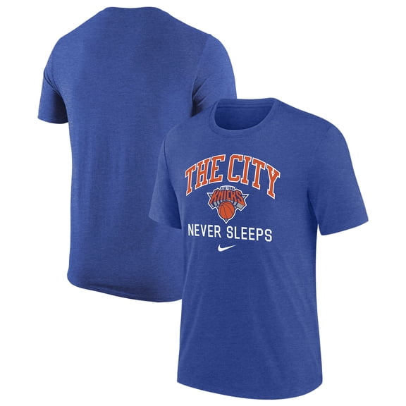 Men's Nike  Heather Royal New York Knicks Tri-Blend T-Shirt