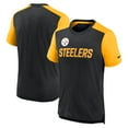 thumbnail image 1 of Men's Nike Heathered Black/Heathered Gold Pittsburgh Steelers Color Block Team Name T-Shirt, 1 of 3