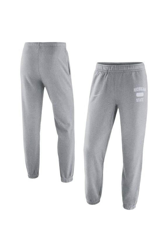 Men's Nike Heathered Gray Michigan State Spartans Saturday Fleece Pants