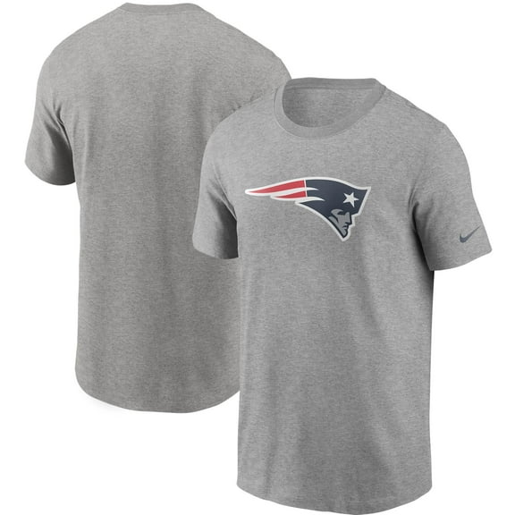Men's Nike Heather Gray New England Patriots Primetime Logo Essential T-Shirt