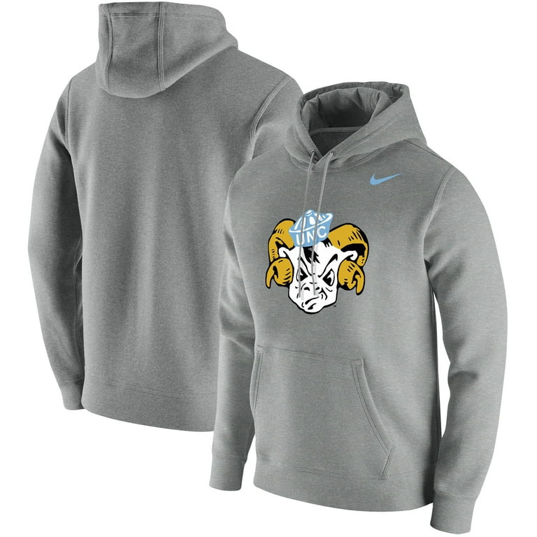 Men s Nike Heathered Gray North Carolina Tar Heels Vintage School Logo Pullover Hoodie Color Unc Grey Size 2XL Walmart