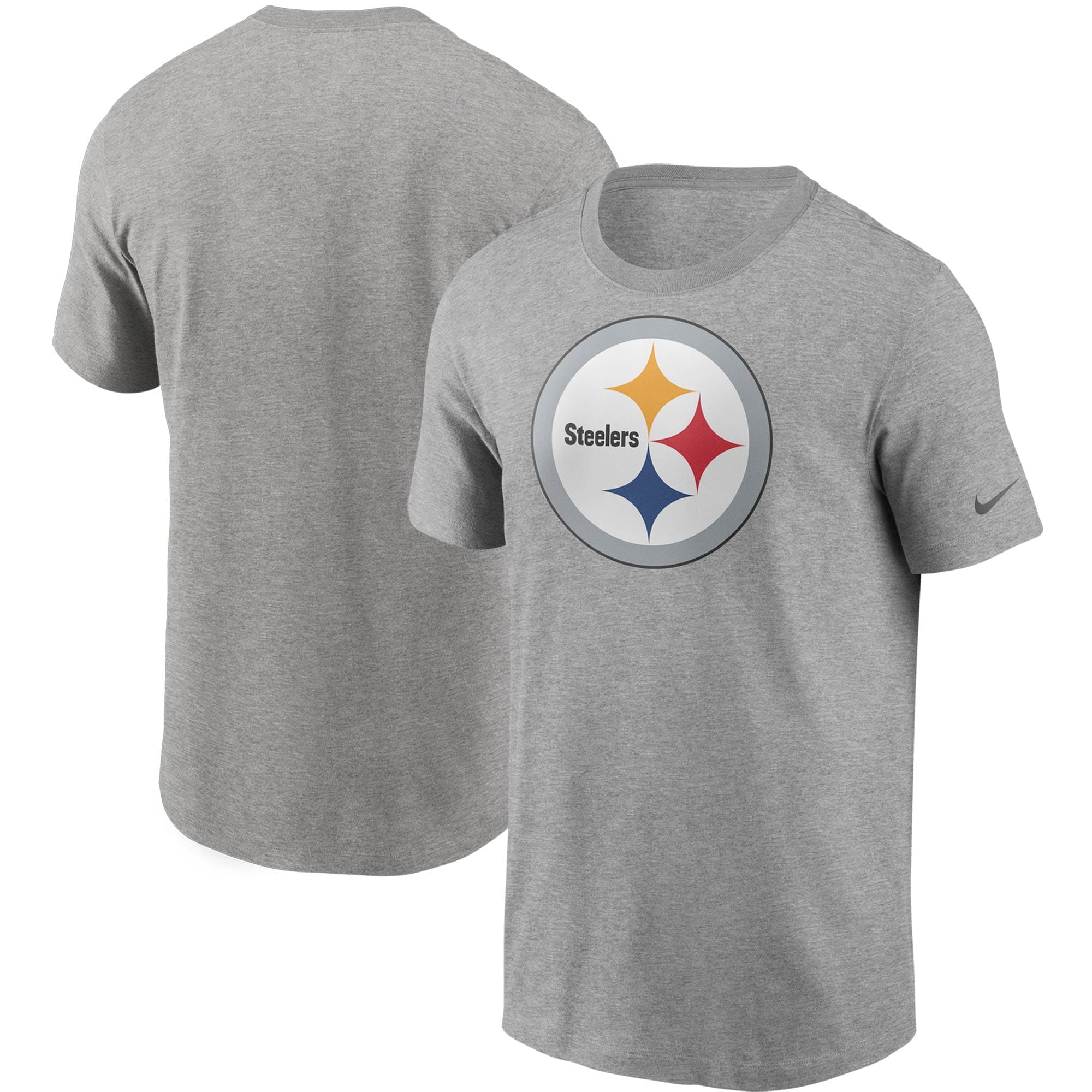 Men's Nike Heathered Gray Pittsburgh Steelers Primary Logo T-Shirt ...