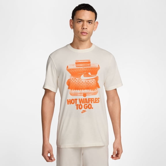 Men's Nike Hot Waffles to Go Graphic Sportswear T-Shirt Color: Pale Ivory Size: XL
