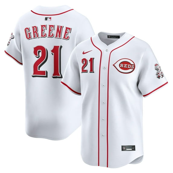 Men's Nike Hunter Greene White Cincinnati Reds Home Limited Player Jersey